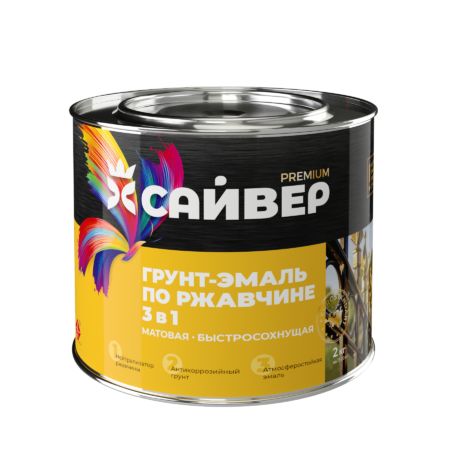 Гр-эмаль 3 в 1 по ржав. синяя б/сох. (1 час) 0,8 кг (Сайвер)