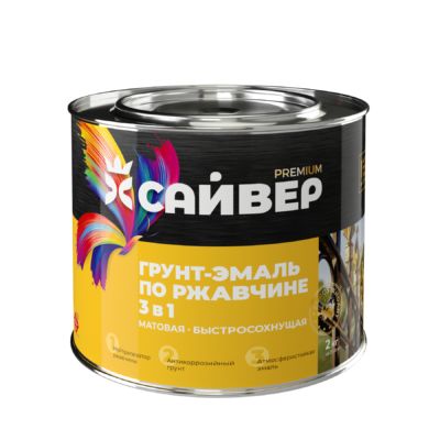 Грунт-эмаль 3 в 1по ржав. желтая б/сох. (1 час) (Сайвер) матов.